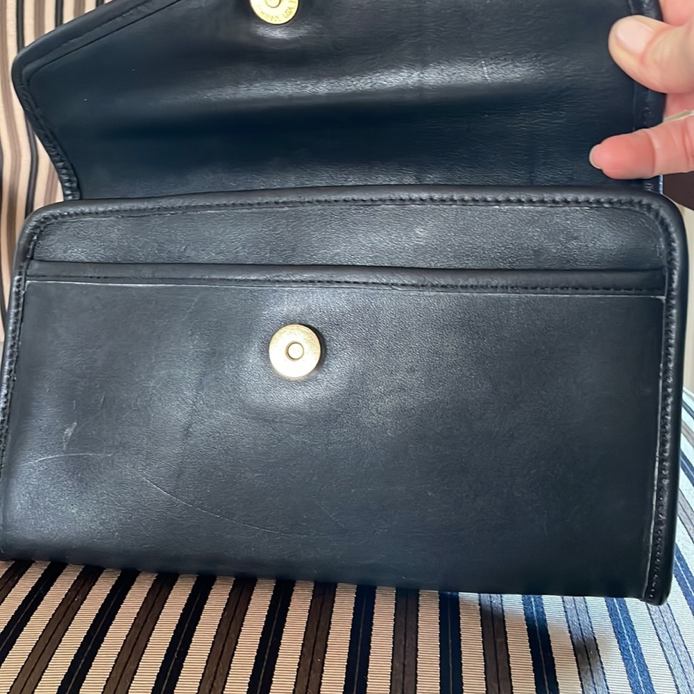 VINTAGE COACH ENVELOPE CLUTCH 9810 MADE IN NEW YORK CITY BLACK - Picture 8 of 12